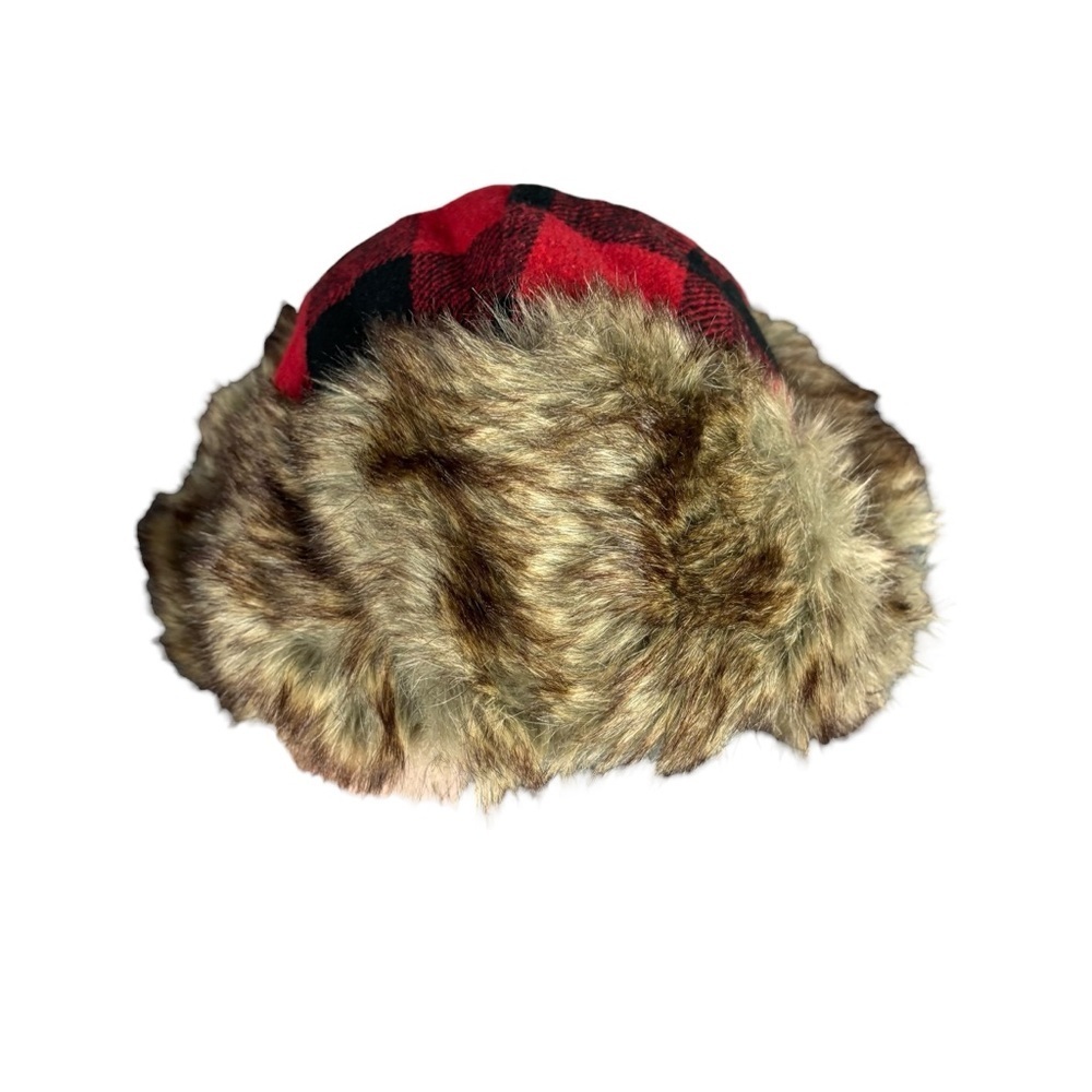 KB Ethos Buffalo Plaid Faux Fur Trapper Hat – One Size - Picture 3 of 8